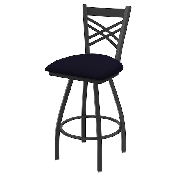 36" Swivel Bar Stool, Pewter Finish, Canter Twilight Seat